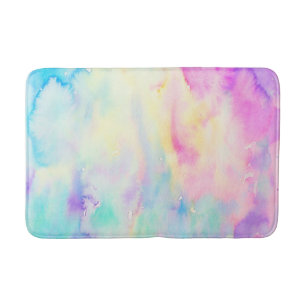 Waterverf abstract blauw en paarse schoeisel badmat