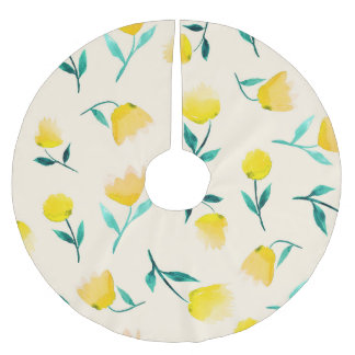 Waterverf Abstract bloemig pioenenpatroon Kerstboom Rok