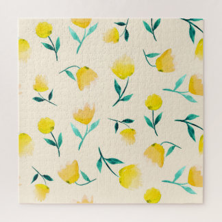 Waterverf Abstract bloemig pioenenpatroon Legpuzzel