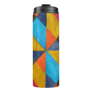 Waterverf abstract creatief ontwerp. thermosbeker