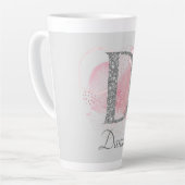 Waterverf Abstract en Glitter Letter D Latte Mok (Linkerhoek)