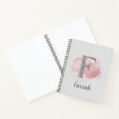 Waterverf Abstract en Glitter Letter F Notitieboek (Binnen)