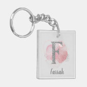 Waterverf Abstract en Glitter Letter F Sleutelhanger (Voorkant Links)