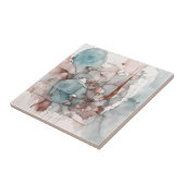 Waterverf Abstract Expressionist Blauw Roze Tegeltje (Zijkant)