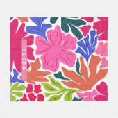 Waterverf abstract floral custom Naam Fleece Deken (Voorkant (Horizontaal))