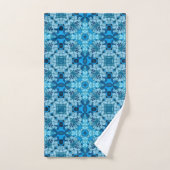 Waterverf Abstract Floral Denim Blue Bad Handdoek (Handdoek)