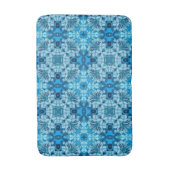 Waterverf Abstract Floral Denim Blue Badmat (Voorkant Verticaal)