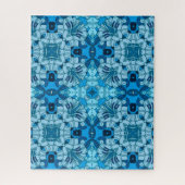 Waterverf Abstract Floral Denim Blue Legpuzzel (Verticaal)