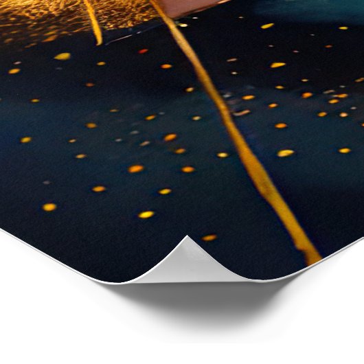 Waterverf Abstract Geometrisch Schilderen Goud 4:3 Poster (Hoek)