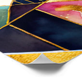 Waterverf Abstract Geometrisch Schilderen Goud 4:5 Poster (Hoek)
