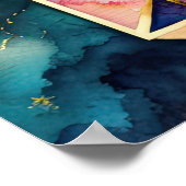 Waterverf Abstract Geometrisch Schilderen Goud 4:5 Poster (Hoek)