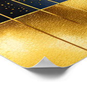 Waterverf Abstract Geometrisch Schilderen Goud 4:5 Poster (Hoek)