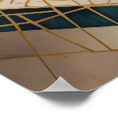 Waterverf Abstract Geometrisch Schilderen Goud 5:4 Poster (Hoek)