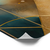 Waterverf Abstract Geometrisch Schilderen Goud 5:4 Poster (Hoek)