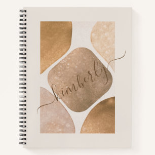 Waterverf Abstract Glitterende Vormen Naam Notitieboek