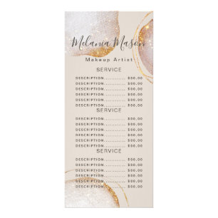 Waterverf Abstract Gold Glitter Salon service Reclamekaart