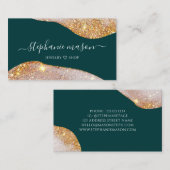 Waterverf Abstract Goud Glitter Groen Uniek Contactkaartje (Voorkant / Achterkant)