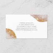 Waterverf Abstract Goud Glitter Wit Contactkaartje (Achterkant)