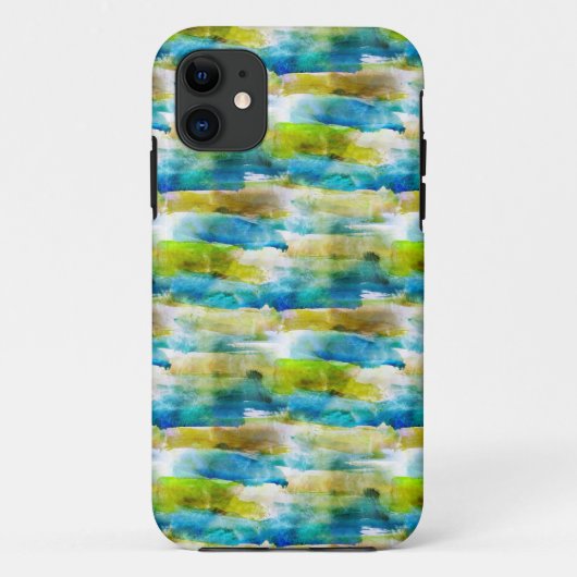 Waterverf abstract groen, blauw Case-Mate iPhone case (Achterkant)