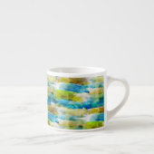 Waterverf abstract groen, blauw espresso kop (Rechts)