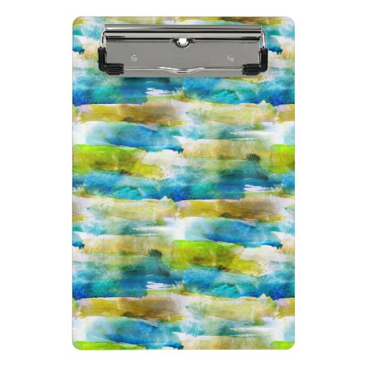 Waterverf abstract groen, blauw mini klembord (Voorkant)