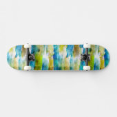 Waterverf abstract groen, blauw skateboard (Horizontaal)