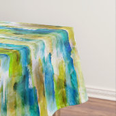 Waterverf abstract groen, blauw tafelkleed (Voorbeeld)