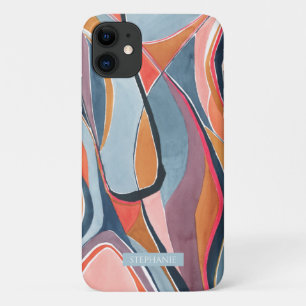 Waterverf Abstract Kunst Phonehoesje met botanisch iPhone 11 Hoesje