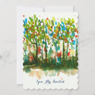 Waterverf Abstract landschap Kunstbomen bos Kaart