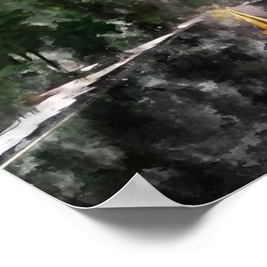 Waterverf Abstract landschap Poster (Hoek)