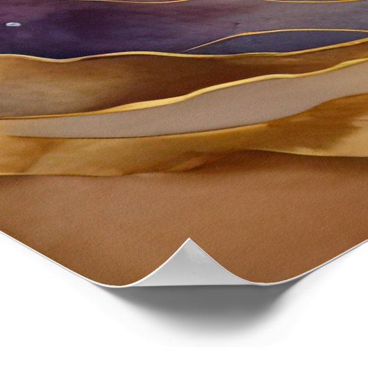 Waterverf Abstract Landschap Schilderen Goud 3:4 Poster (Hoek)