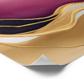 Waterverf Abstract Landschap Schilderen Goud 4:3 Poster (Hoek)