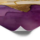 Waterverf Abstract Landschap Schilderen Goud 4:3 Poster (Hoek)