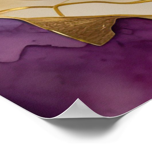 Waterverf Abstract Landschap Schilderen Goud 4:3 Poster (Hoek)