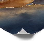 Waterverf Abstract Landschap Schilderen Goud 4:3 Poster (Hoek)