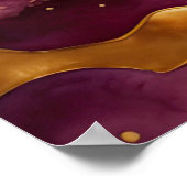 Waterverf Abstract Landschap Schilderen Goud 4:3 Poster (Hoek)