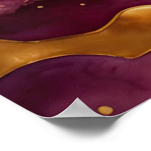 Waterverf Abstract Landschap Schilderen Goud 4:3 Poster (Hoek)