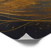 Waterverf Abstract Landschap Schilderen Goud 4:3 Poster (Hoek)