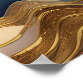 Waterverf Abstract Landschap Schilderen Goud 4:3 Poster (Hoek)