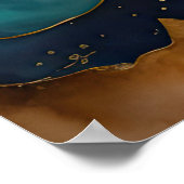Waterverf Abstract Landschap Schilderen Goud 4:3 Poster (Hoek)