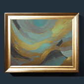 Waterverf Abstract Landschap Schilderen Goud 4:3 Poster