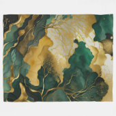 Waterverf Abstract Landschap Schilderen Goud Fleece Deken (Voorkant (Horizontaal))