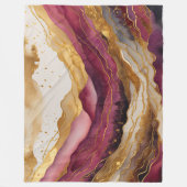 Waterverf Abstract Landschap Schilderen Goud Fleece Deken (Voorkant)