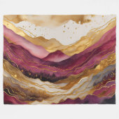 Waterverf Abstract Landschap Schilderen Goud Fleece Deken (Voorkant (Horizontaal))