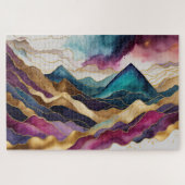 Waterverf Abstract Landschap Schilderen Goud Legpuzzel (Horizontaal)