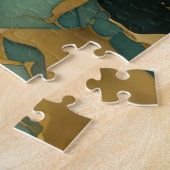 Waterverf Abstract Landschap Schilderen Goud Legpuzzel (Zijkant)