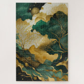 Waterverf Abstract Landschap Schilderen Goud Legpuzzel (Verticaal)