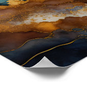 Waterverf Abstract Landschapsschilderij Goud 1:1 Poster (Hoek)