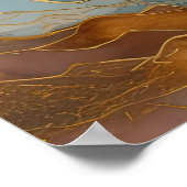 Waterverf Abstract Landschapsschilderij Goud 2:3 Poster (Hoek)