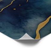 Waterverf Abstract Landschapsschilderij Goud 2:3 Poster (Hoek)